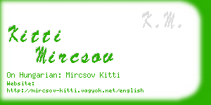 kitti mircsov business card